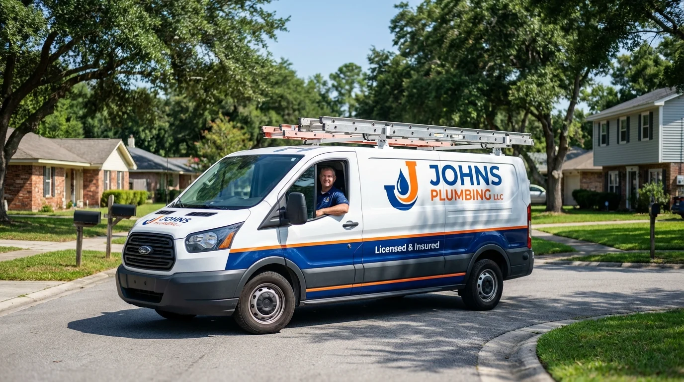 Johns Plumbing LLC service van in Streator, IL
